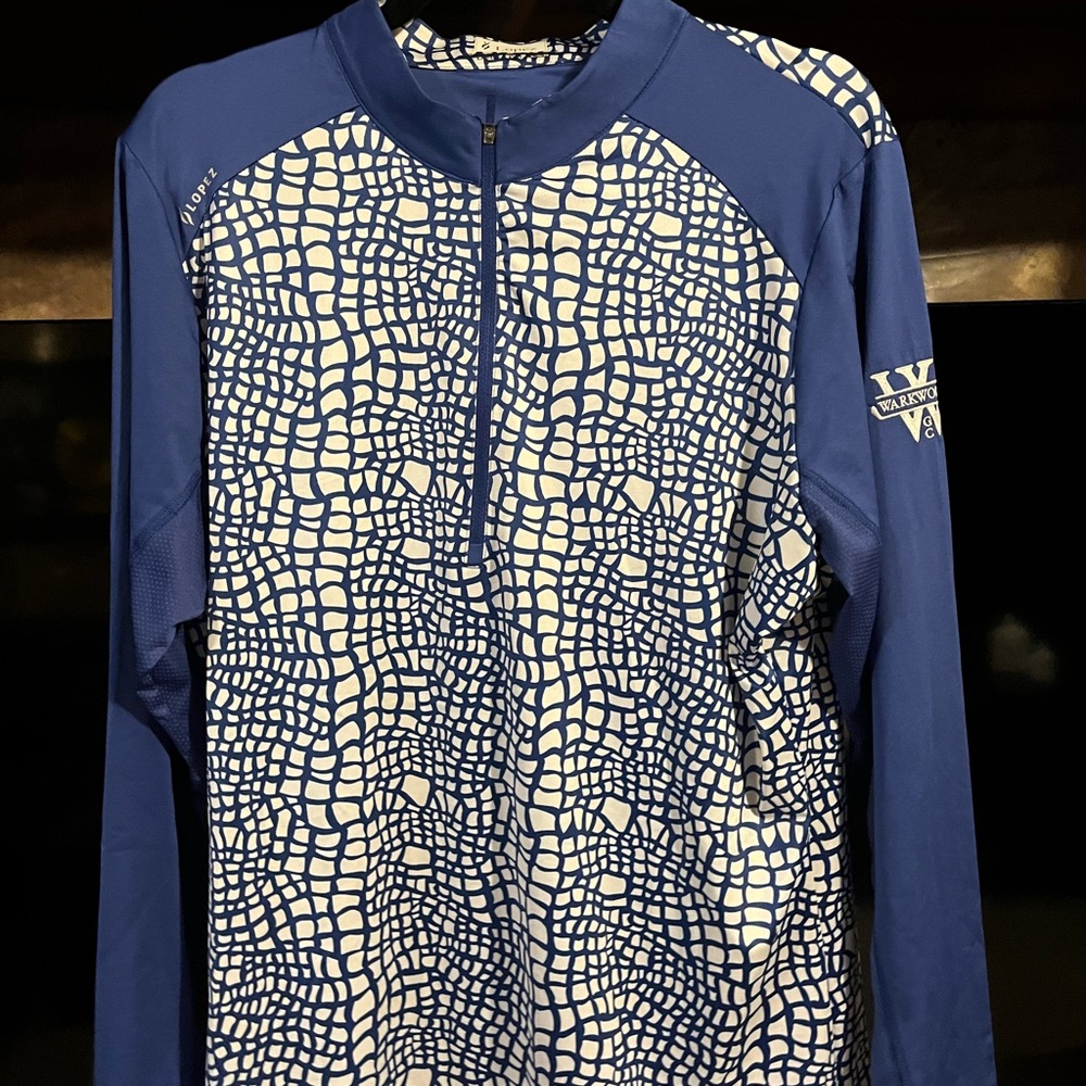 Women’s LOPEZ Vineyard Vines Blue & White Patterned Half-Zip Pullover XL